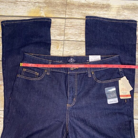 NWT St John's Bay Women's Bootcut Dark Wash Jeans size 12S w/ Slimming Panel - Picture 4 of 8